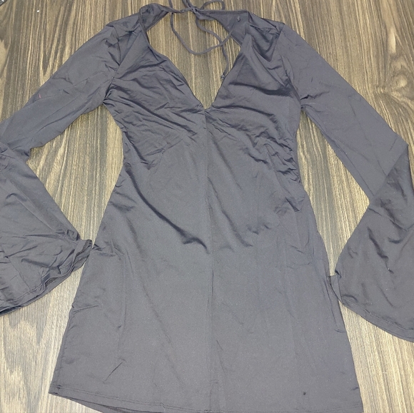 NWT Dolls Kill Black Backless Long Sleeve Carmen Mini Dress Size XL - Sexy Goth - Picture 7 of 15